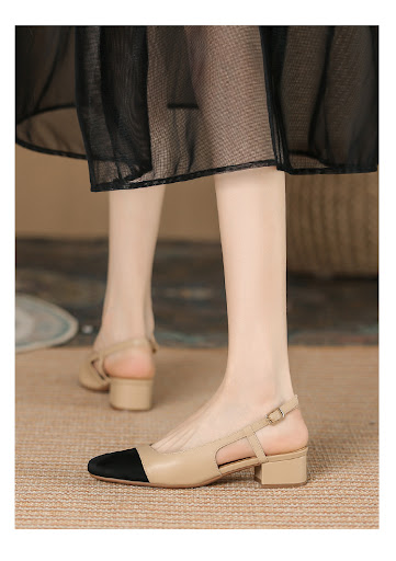 Title 8, Womens Leather Toe Cap French Style Chunky Hee...