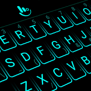 Simple Neon Blue Future Tech Keyboard Theme  Icon