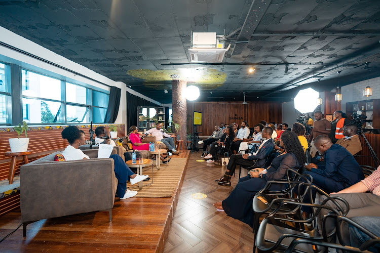 Moderator Loraine Achar, co-founder and General Partner at Seedstars Africa Ventures Bruce, Nsereko Lule, founder and CEO of Senga Technologies, June Odongo and Rology Chief Financial Officer Jason Musyoka share insights during the panel session.