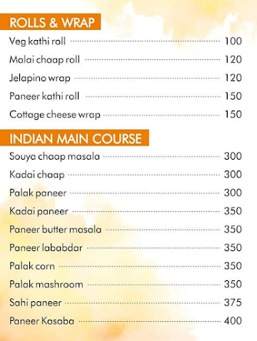 The CQ Foods menu 