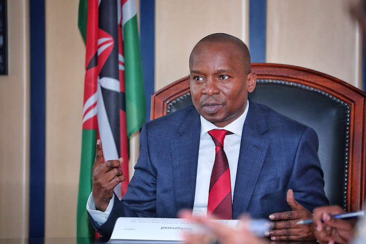 Interior Cabinet Secretary Kindiki Kithure during a meeting with the stakeholders from the betting industry on November Friday, 11 2022.