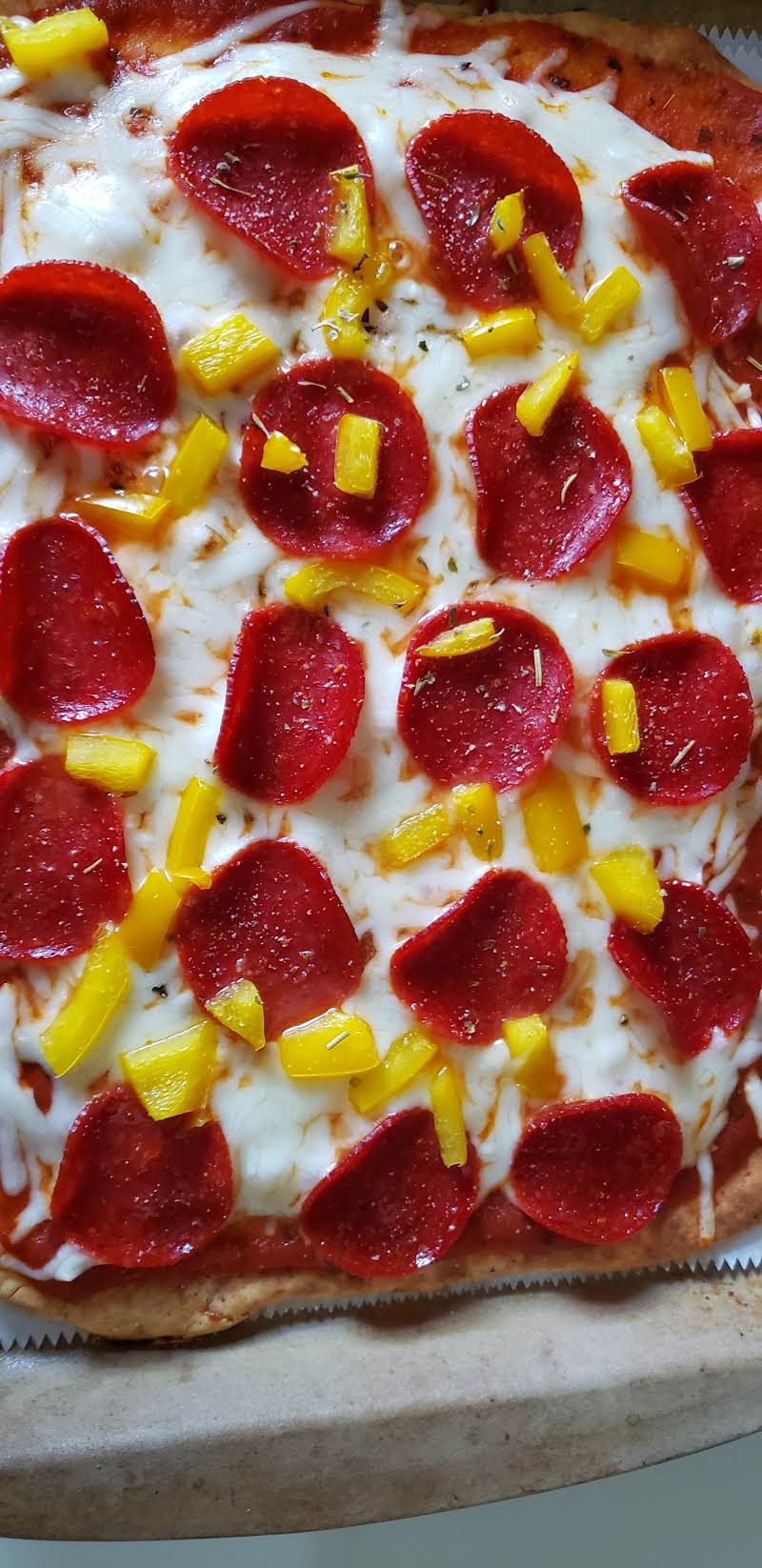 I Used Turkey Pepperoni And Yellow Bell Peppers.  Yummy!