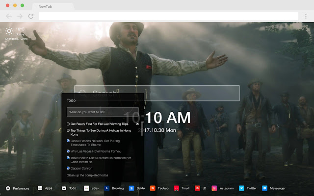 Red Dead: RedemptionⅡ HD Games New Tabs Theme