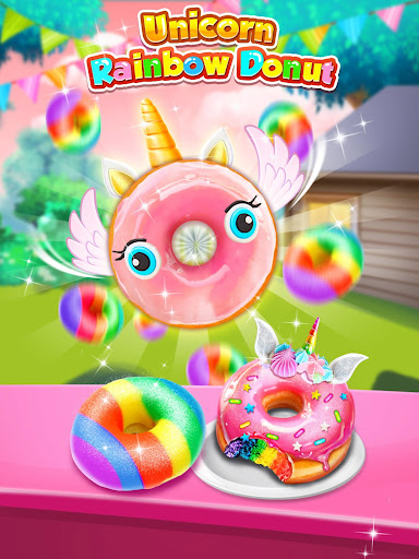 Unicorn Rainbow Donut - Sweet Desserts Bakery Chef