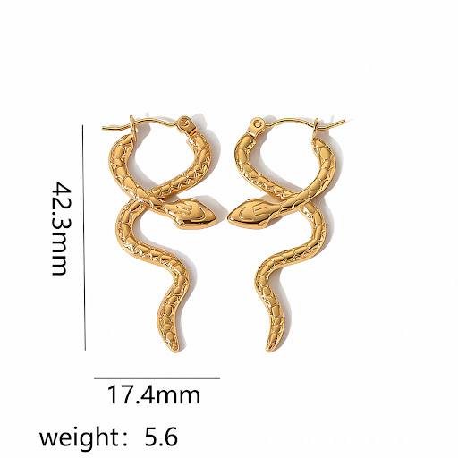 Title 1, Serpentine Titanium Steel Ear Clip 18K Gold-plated
