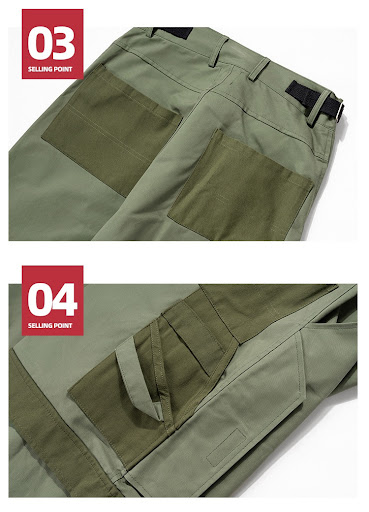Title 6, Multi-pocket Three-section Overalls Drawstring ...