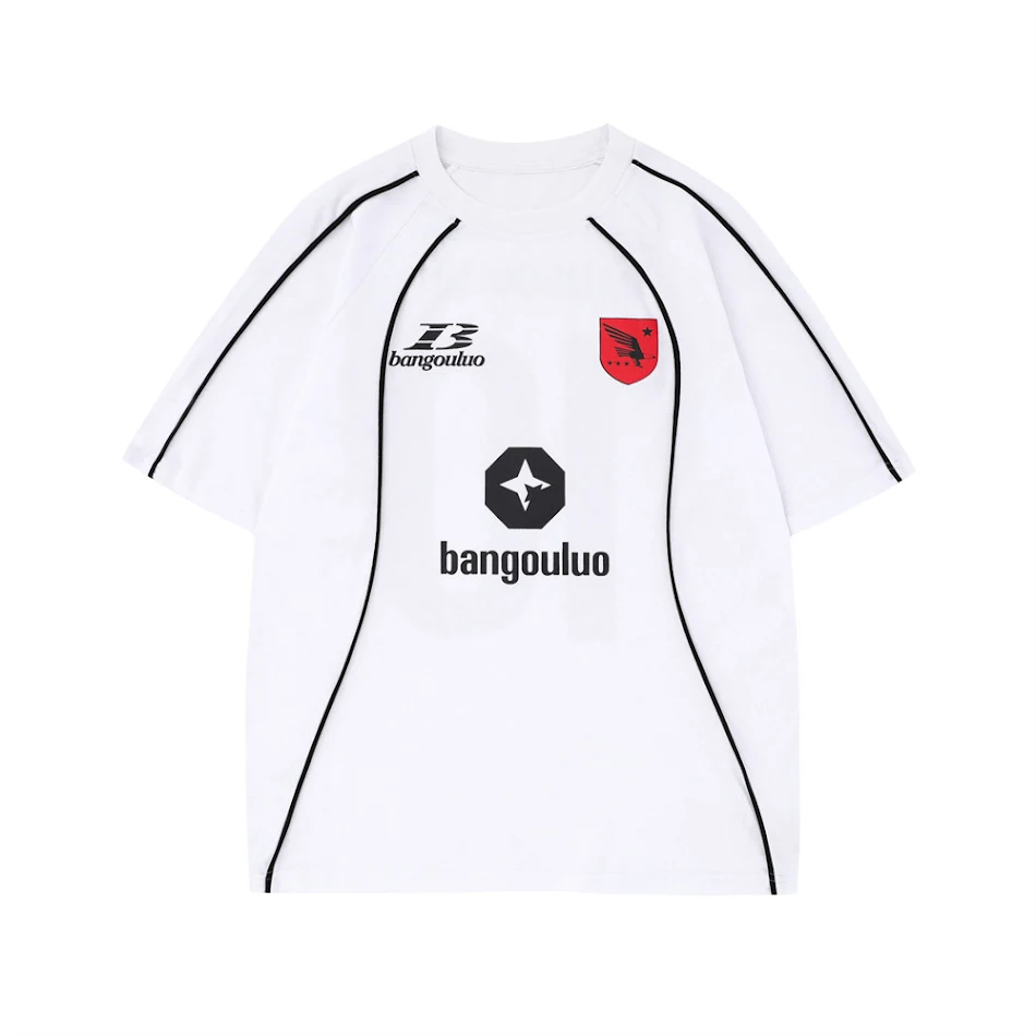 Heren T-shirt met Korte Mouw Mode Merken Ronde Hals Contrastkleurige Randstreep Ideaal voor Casual en Moderne Outfits