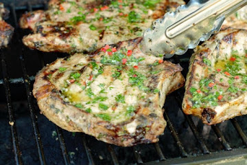 Grilled Pork Chops with Fresh Chimichurri