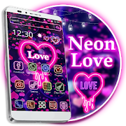 Purple Neon Love Theme  Icon