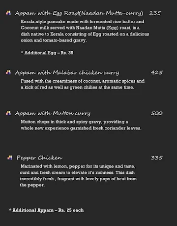 Fort Kochi menu 