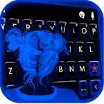 Cover Image of Descargar Neon Blue Girl Keyboard Theme 1.0 APK