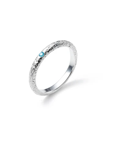 Bague en argent sterling avec aquam - 0