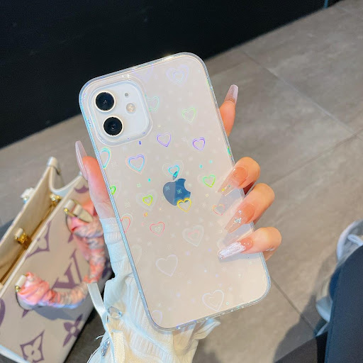 Title 2, Laser Double Colorful Love Transparent Phone Ca...
