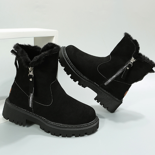 Title 17, Womens Thick Plush Snow Boots Faux Suede Non-s...