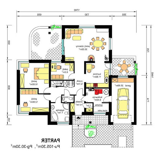 BW-39 wariant 7 - Rzut parteru