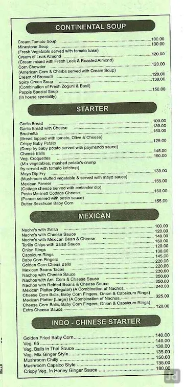 Pappis Kitchen menu 