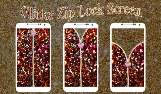 Glitter Zip Lock Screen