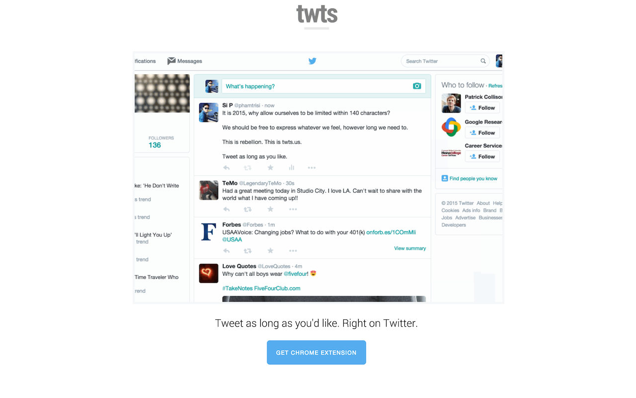 Twts - tweet as long as you like Preview image 0