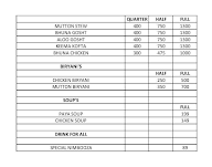 Mughal Darbar menu 3