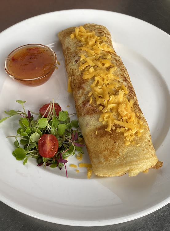 The Dutch bacon and cheese pancake from Harrie's Pancakes.