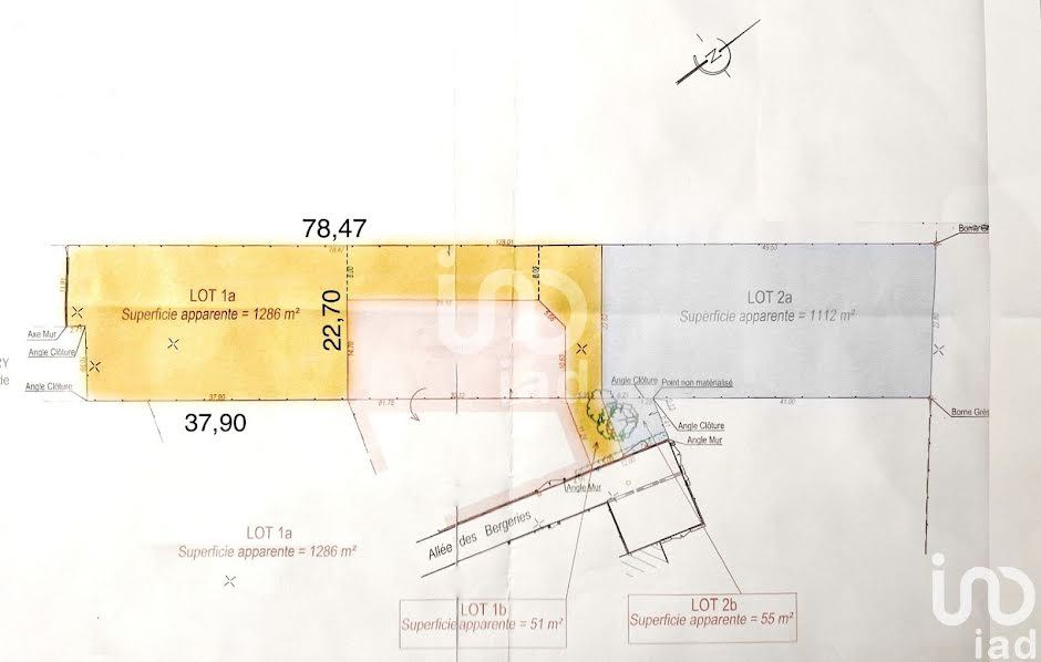 Vente terrain  1286 m² à Grez-sur-Loing (77880), 115 000 €