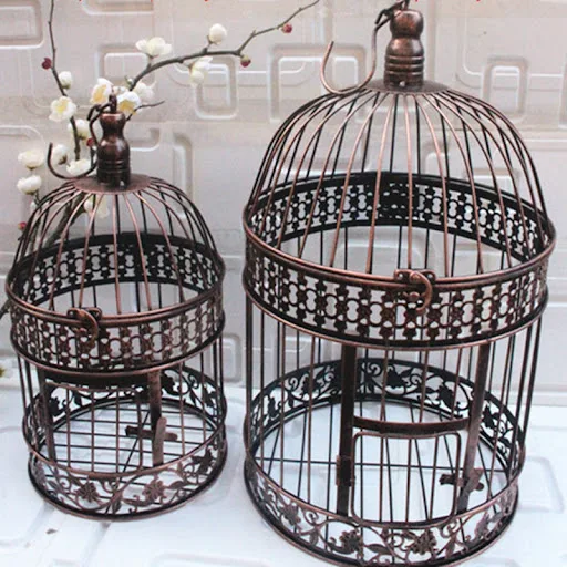 Modern Metal Bird Cage European Wrought Iron Bird Cage Wedding Decoration Flower Cage Ornaments Flower Pot Succulent Bir