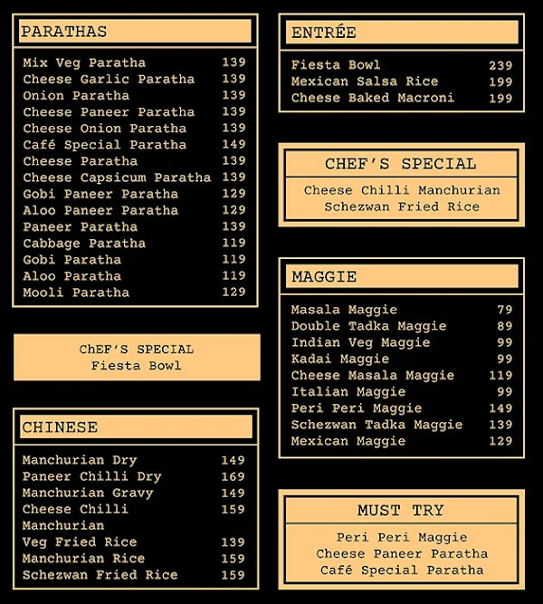 Khetlaapa Cafe menu 