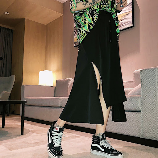 Title 4, Irregular zip split skirt perfect for a modern ...