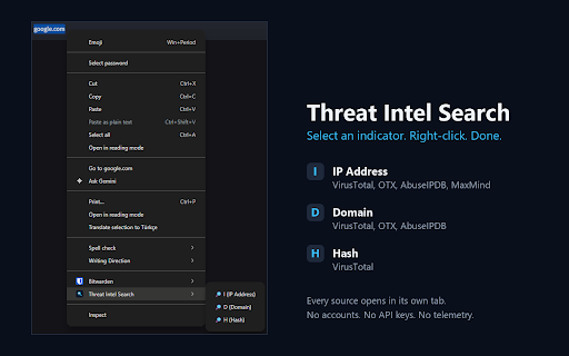 Threat Intel Search screenshot 1