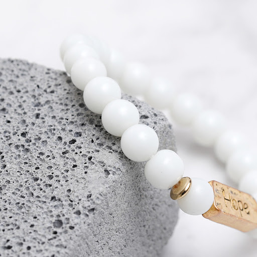 Title 6, Natural Stone Engraved Hope Bracelet A meaningf...
