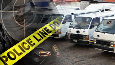 A security officer is alleged to have opened fire after an argument with taxi drivers who he accused of blocking his motor vehicle.