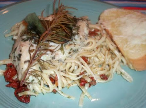 Fresh Rosemary Chicken with Pesto Pasta