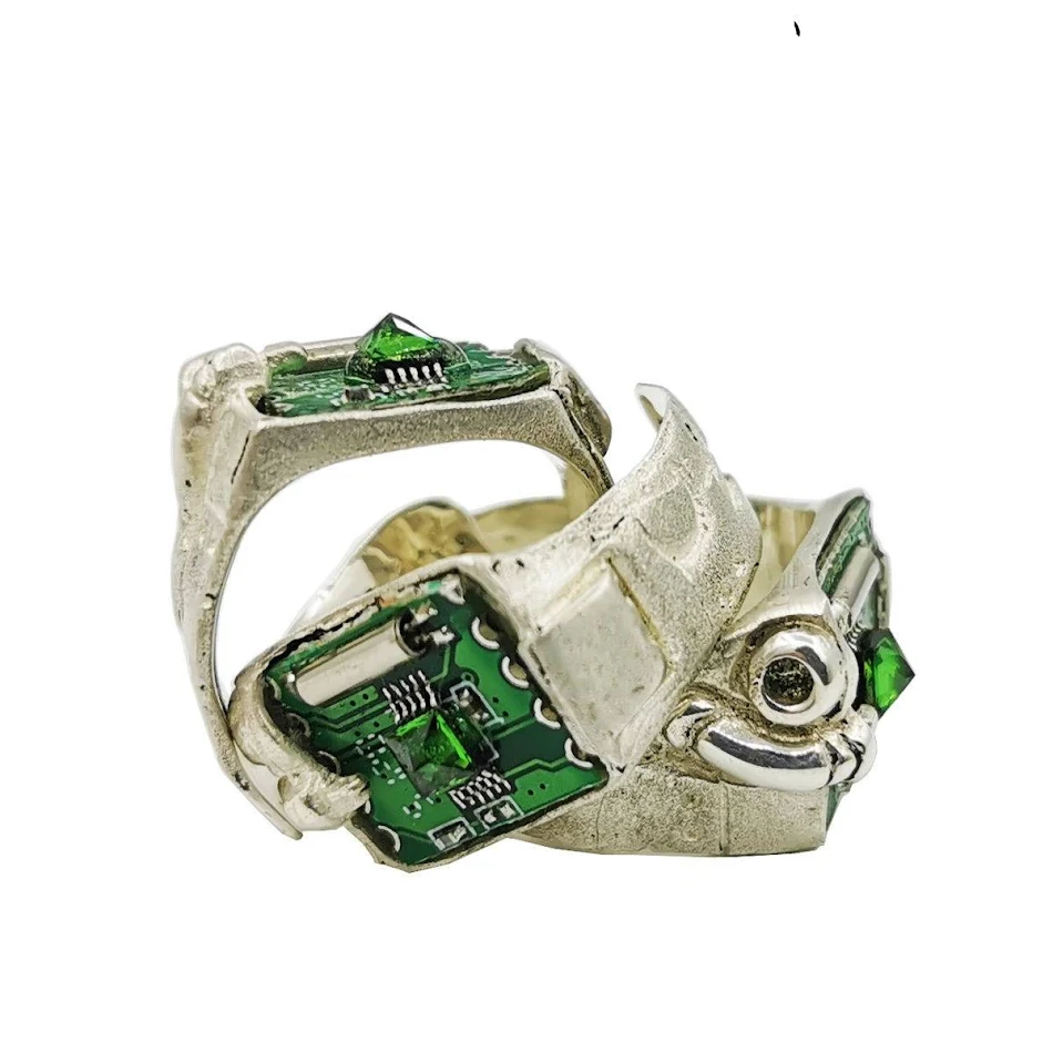 Emerald Future Mechanical Wind Circuit Ring