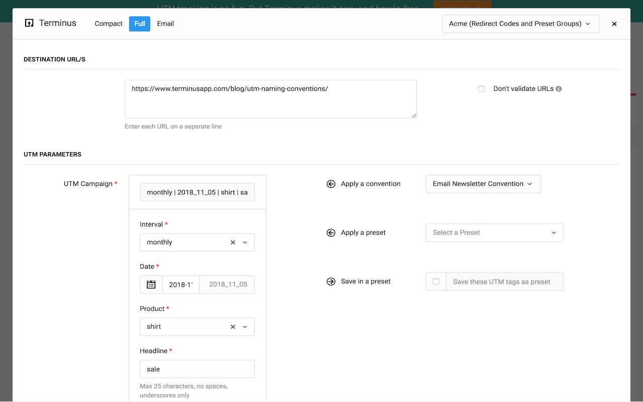Terminus UTM Builder Preview image 9