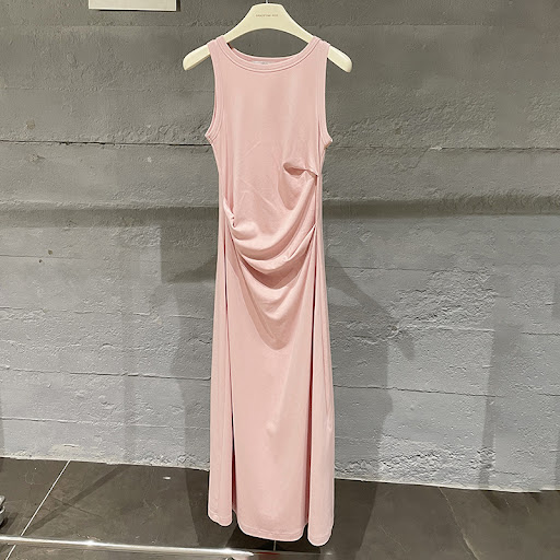 Title 6, Design Sense Slim Slimming Pleated Long Dress