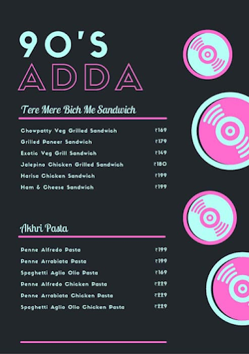 90's Adda menu 