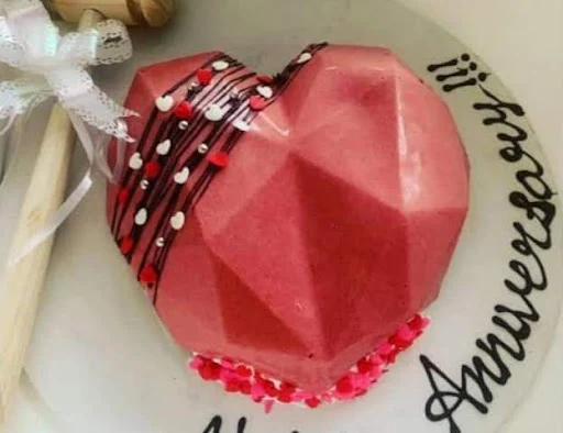 Heart Shape Rasmalai Pinata Cake With Hammer