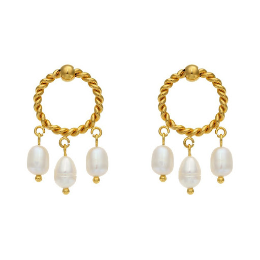 Title 4, Versatile Retro Stainless Steel Twisted Pearl E...