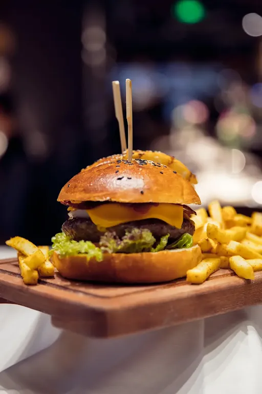 Crispy Veg With Cheese Burger And Regular Fries Combo