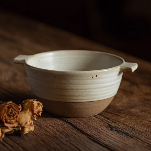 Title 2, Stoneware double-ear bowl Breakfast bowl Japane...