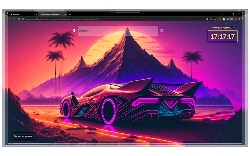 Retrowave car New Tab