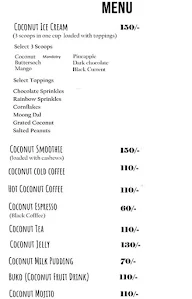 The Coconut Cafe menu 2