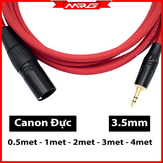 Dây 3.5 Mm Ra Canon Đực Dài 4Met 3Met 2Met 1Met 0.5Met (Trs 3.5Mm To Xlr Male) - Mrg