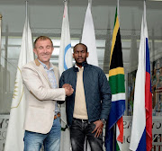 Orlando Pirates coach Milutin Sredojevic and assistant Rhulani Mokwena.