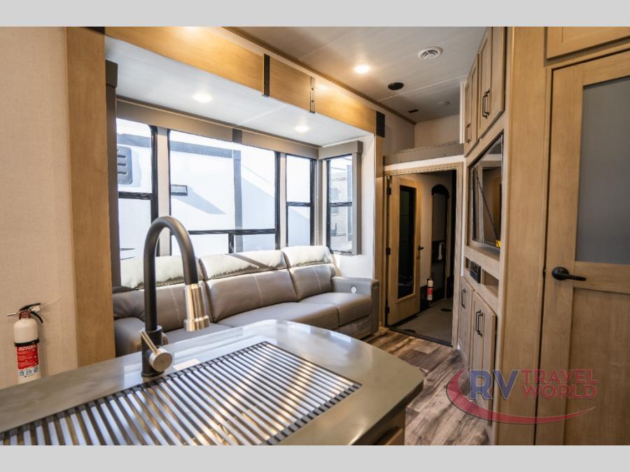 The slide-out in this unit gives you plenty of living space.