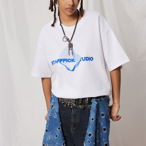 Title 2, Creative Geometry Letter Print Short-sleeve T-s...