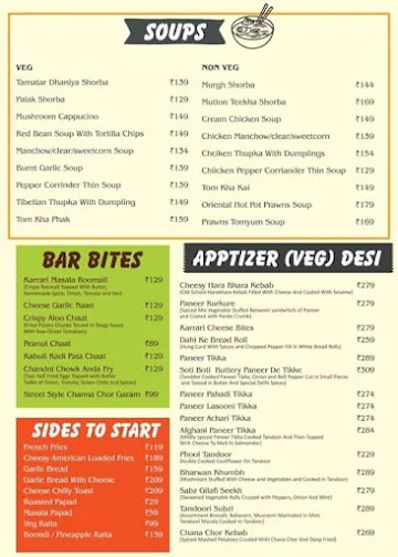 Sagar Kitchen & Bar menu 