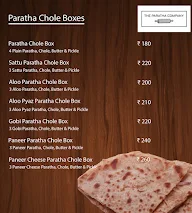 The Paratha Company menu 1