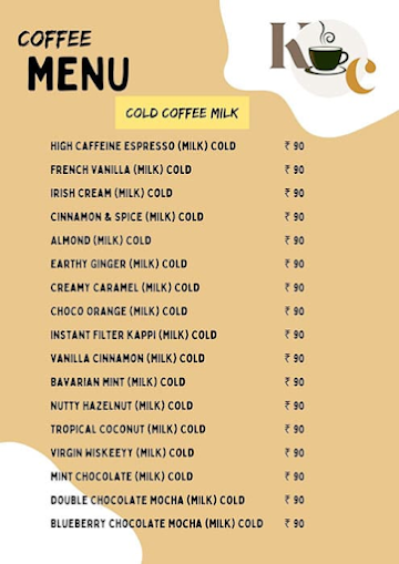 Karens Cafe menu 