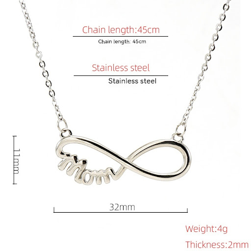 Title 1, Stainless Steel Mother Necklace 8 Words Retro F...